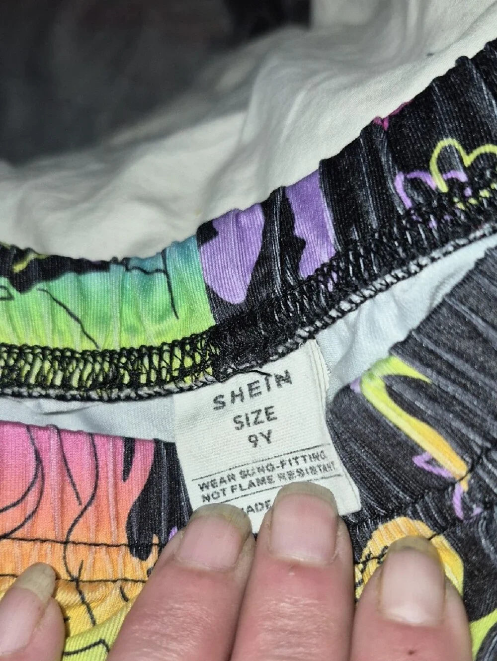 SHEIN Black Leggings with Rainbow Unicorn Print